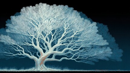  A tree without leaves on its branches and none on the trunk