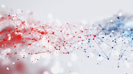 Abstract technology white background. Earth network with glowing nodes and net lines business connection of lines from nodes It is connected to endless nodes and represents the innovation 
