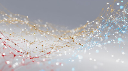 Abstract technology white background. Earth network with glowing nodes and net lines business connection of lines from nodes It is connected to endless nodes and represents the innovation 