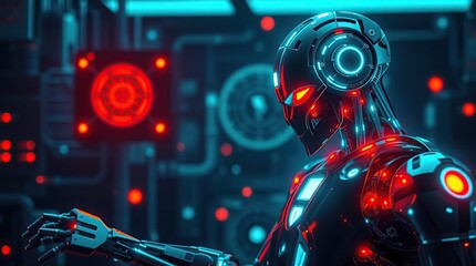 Obraz premium Futuristic Robot in Tech Lab.