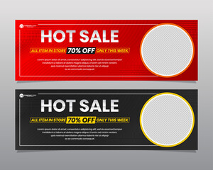Hot sale minimalist banner design with red and black color