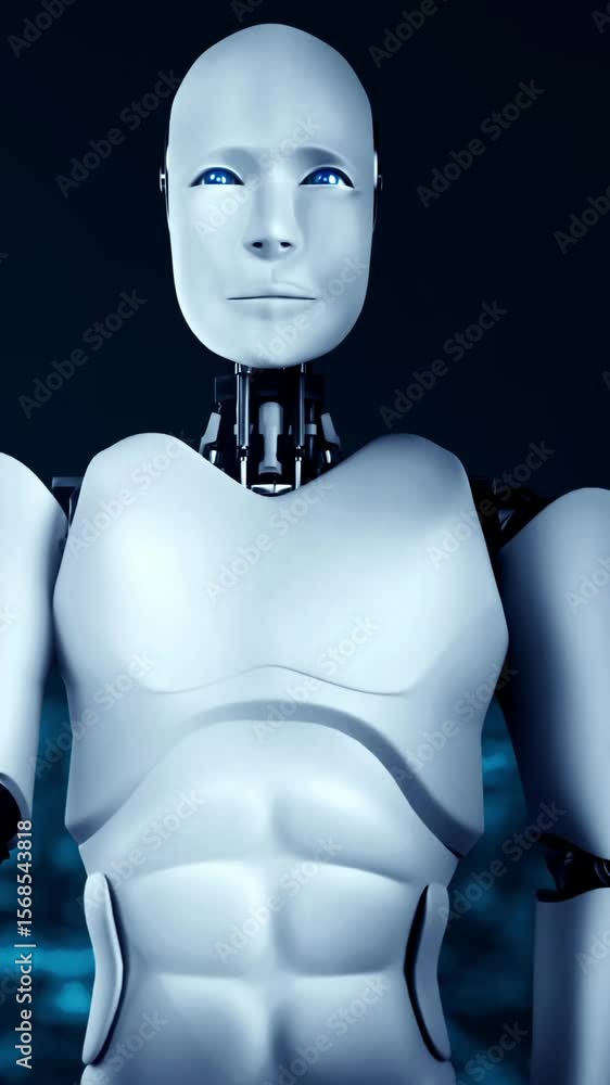 Poster future financial technology controll by ai robot huminoid uses machine learning and artificial intel