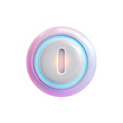 Glowing button design on transparent background