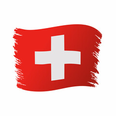 Grunge flag of Switzerland vector image isolated on white background.