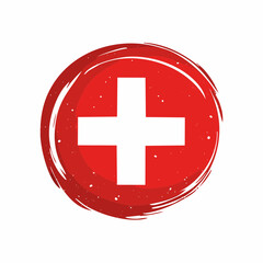 Grunge flag of Switzerland vector image isolated on white background.