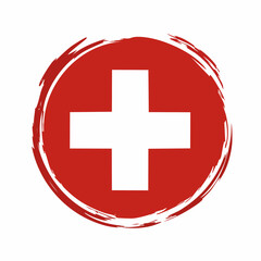 Grunge flag of Switzerland vector image isolated on white background.