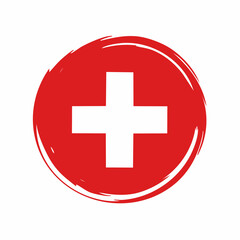 Grunge flag of Switzerland vector image isolated on white background.