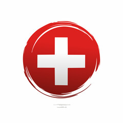 Swiss Flag Grunge Design Logo Vector isolated on white background.