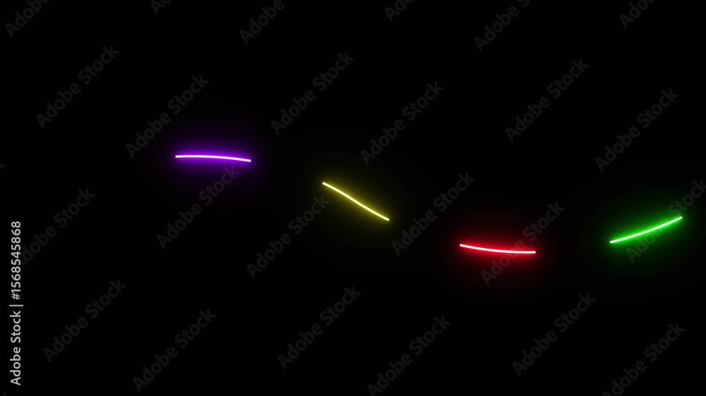 Poster 4k neon wavy lines abstract motion background loop