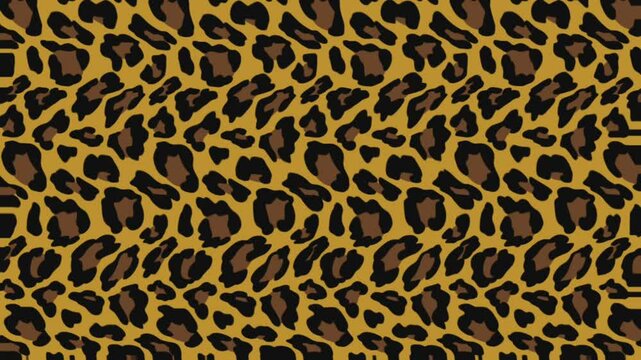 Close-Up of Leopard Skin Texture with Motion Graphics Effect &ndash; Animated Animal Print Background

