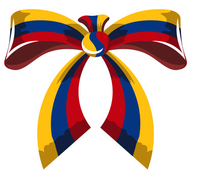 Vector ribbon inspired by the flag of Colombia. Ideal for national holidays, independence day, cultural celebrations, or patriotic design projects.
