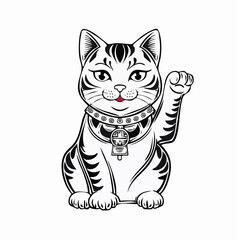 Chinese Lucky Cat Images Vector Isolated on white Background.