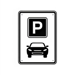 Car parking sign icon on transparent background