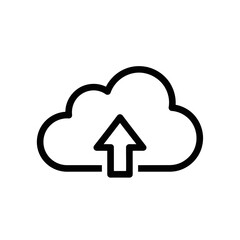 Cloud Upload Icon in Minimalist Style on Transparent Background  