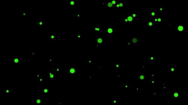 4K Green Particles Flowing Horizontal on Black Background Loop