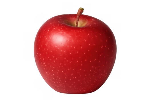 Fresh, ripe red apple isolated on a transparent background, perfect for health, food, or culinary-themed projects