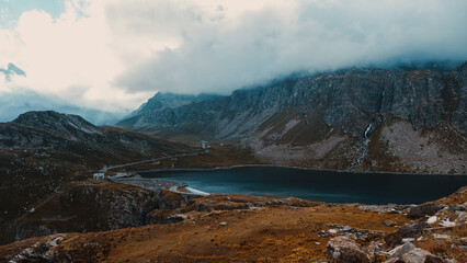 mountain landscape with lake