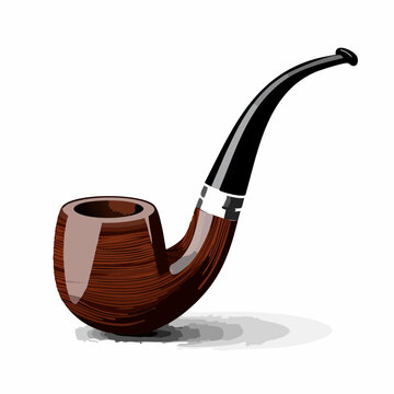 recommend clip art: Smoking Pipe Images vector. Durable Wooden Wood Smoking Pipe Tobacco Cigarettes vector.