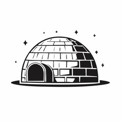 Igloo Images Vector. Black and white Igloo House Logo Vectors.