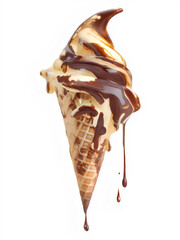 Ice cream cone sweet on transparent background