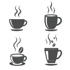 coffee cup silhouette set