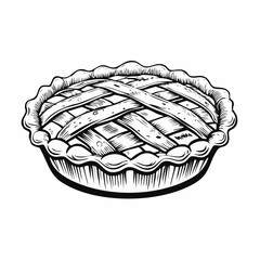 Delicious apple pie image vector isolated on white background