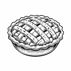 Delicious apple pie image vector isolated on white background