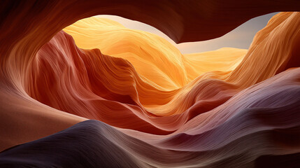 View of Antelope Canyon in Arizona, showcasing stunning rock formations and light beams