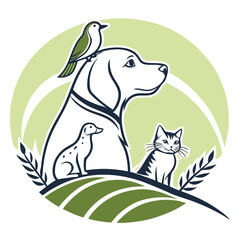 Harmony in Nature – Pet Care Logo for Animal Wellness & Love