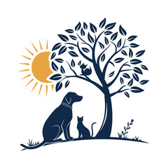 Harmony in Nature – Pet Care Logo for Animal Wellness & Love