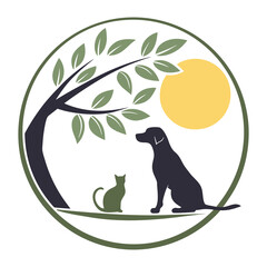 Harmony in Nature – Pet Care Logo for Animal Wellness & Love