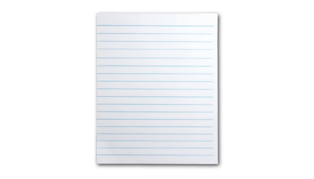  Lined paper sheet, A4 size