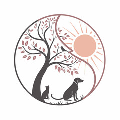 Harmony in Nature – Pet Care Logo for Animal Wellness & Love