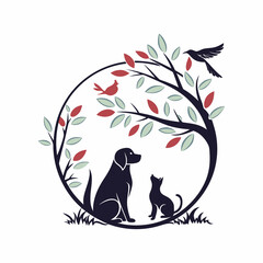Harmony in Nature – Pet Care Logo for Animal Wellness & Love
