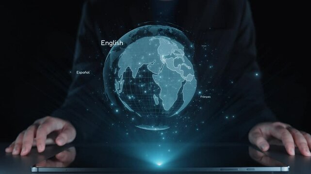 This image showcases a digital interface displaying various languages, highlighting global communication and the importance of multilingualism in modern technology. Qubit