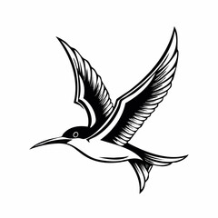 Tern flying bird logo vector Image isolated on white background.