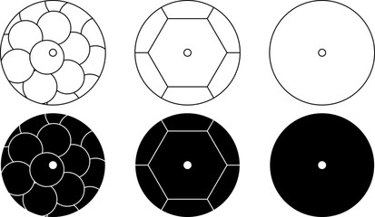 outline silhouette Sequins icon set