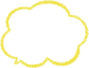 黄色いクレヨンで描いた落書き風のふきだし。