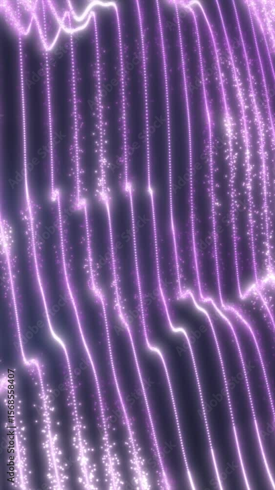 Aufkleber abstract vertical waves of pink glowing particles creating a flowing, dynamic energy pattern