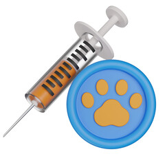 3D Render of Pet Vaccination icon 
