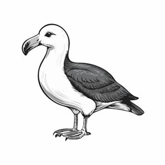 Wandering Albatross Image vector isolated on White background.