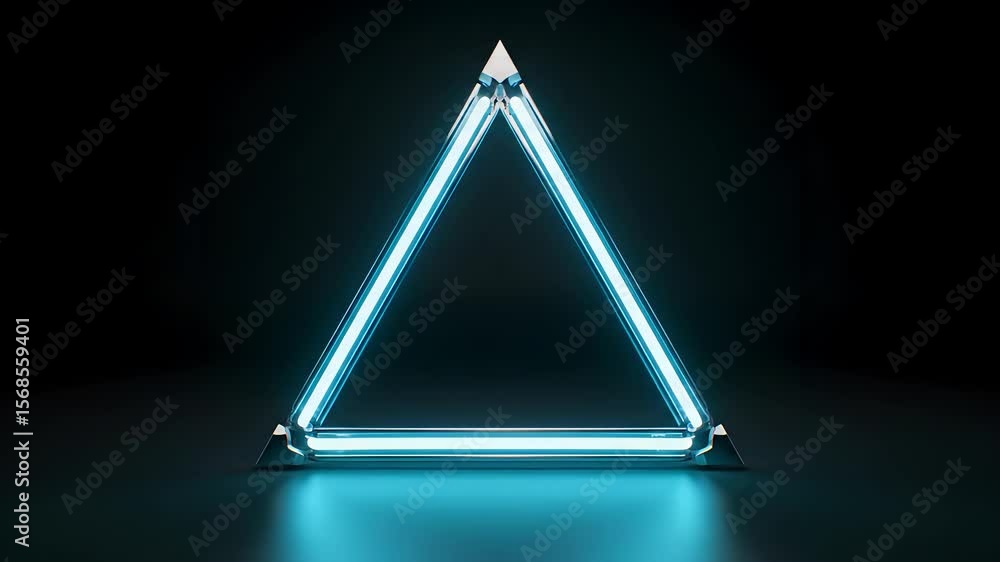 Poster futuristic glowing triangle design element animation on black background for modern visuals