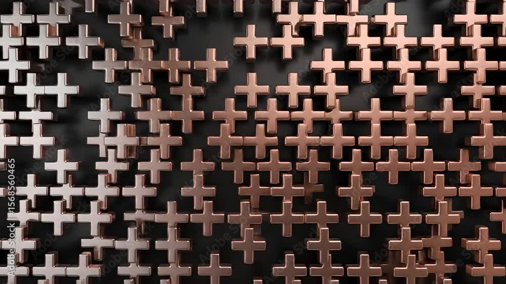 Aufkleber metallic plus sign grid pattern abstract background design