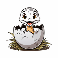 Happy baby snake hatching from the egg vector image isolated on white background