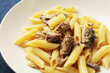 サバ缶のパスタ
