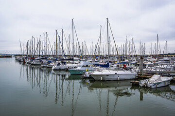 Fototapeta premium Marina in Le Verdon-sur-Mer, Nouvelle-Aquitaine, Gironde, France, Europe