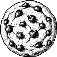 Hand-drawn cookie with engraving texture illustration hand-drawn style