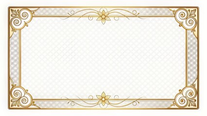 Blank Glowing Gold Frame on Transparent — Designed for Upscale Certificates and Invitations