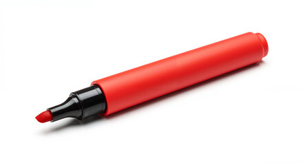 Red marker pen with chisel tip for drawing and highlighting tasks