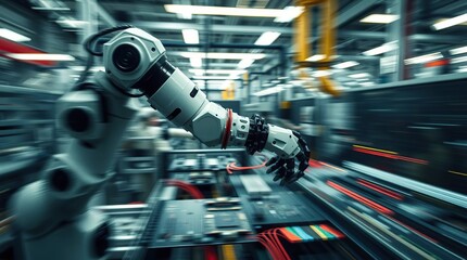 Robotic arm precision assembly action